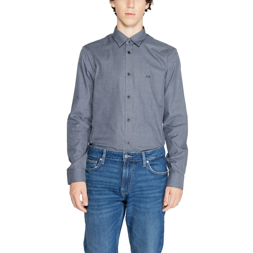 Armani Exchange blå bomullsskjorta