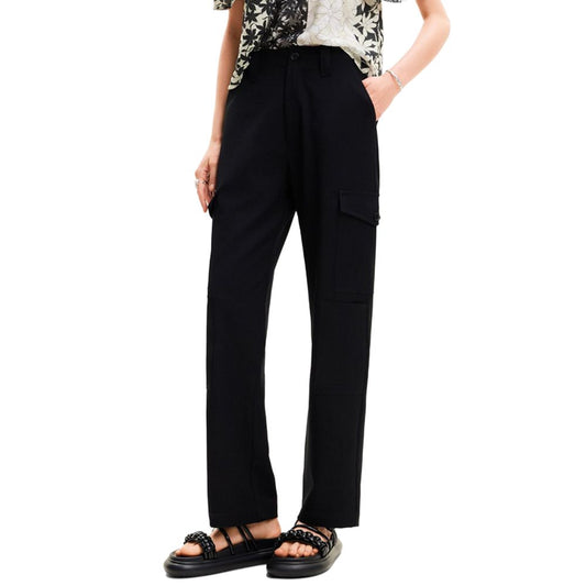 Desigual Black Polyester Cropped Pants
