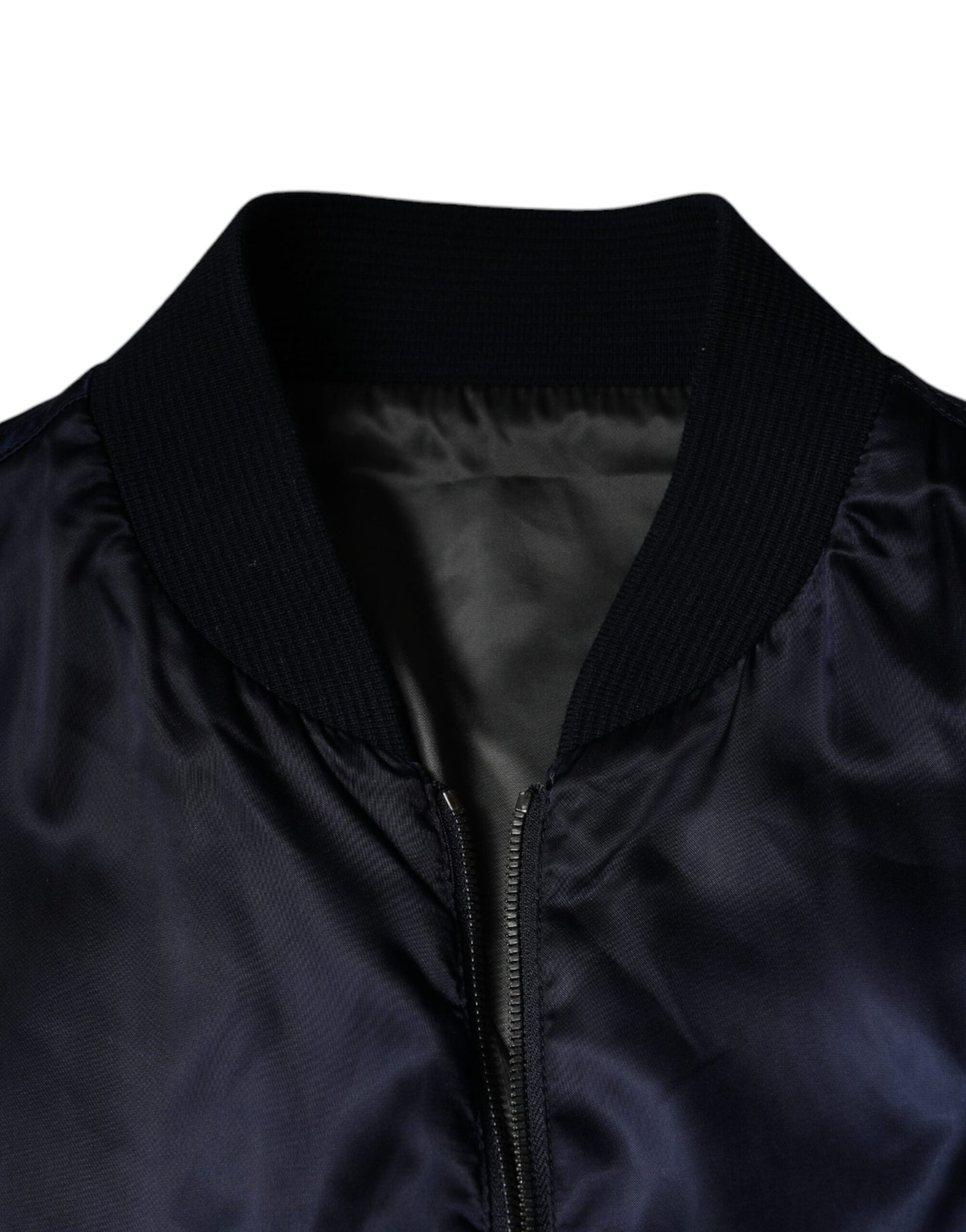 Dolce & Gabbana Blå Crown Heart Full Zip Bomberjacka för Herr