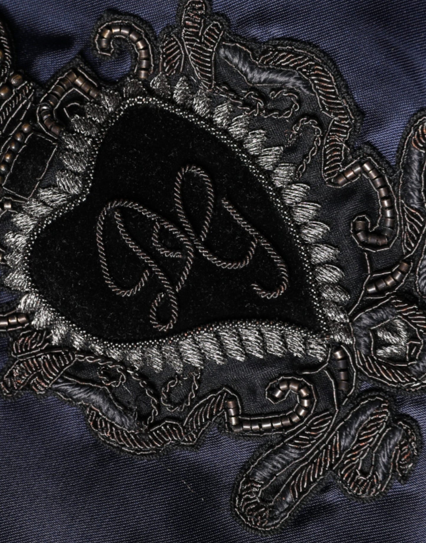 Dolce & Gabbana Blå Crown Heart Full Zip Bomberjacka för Herr