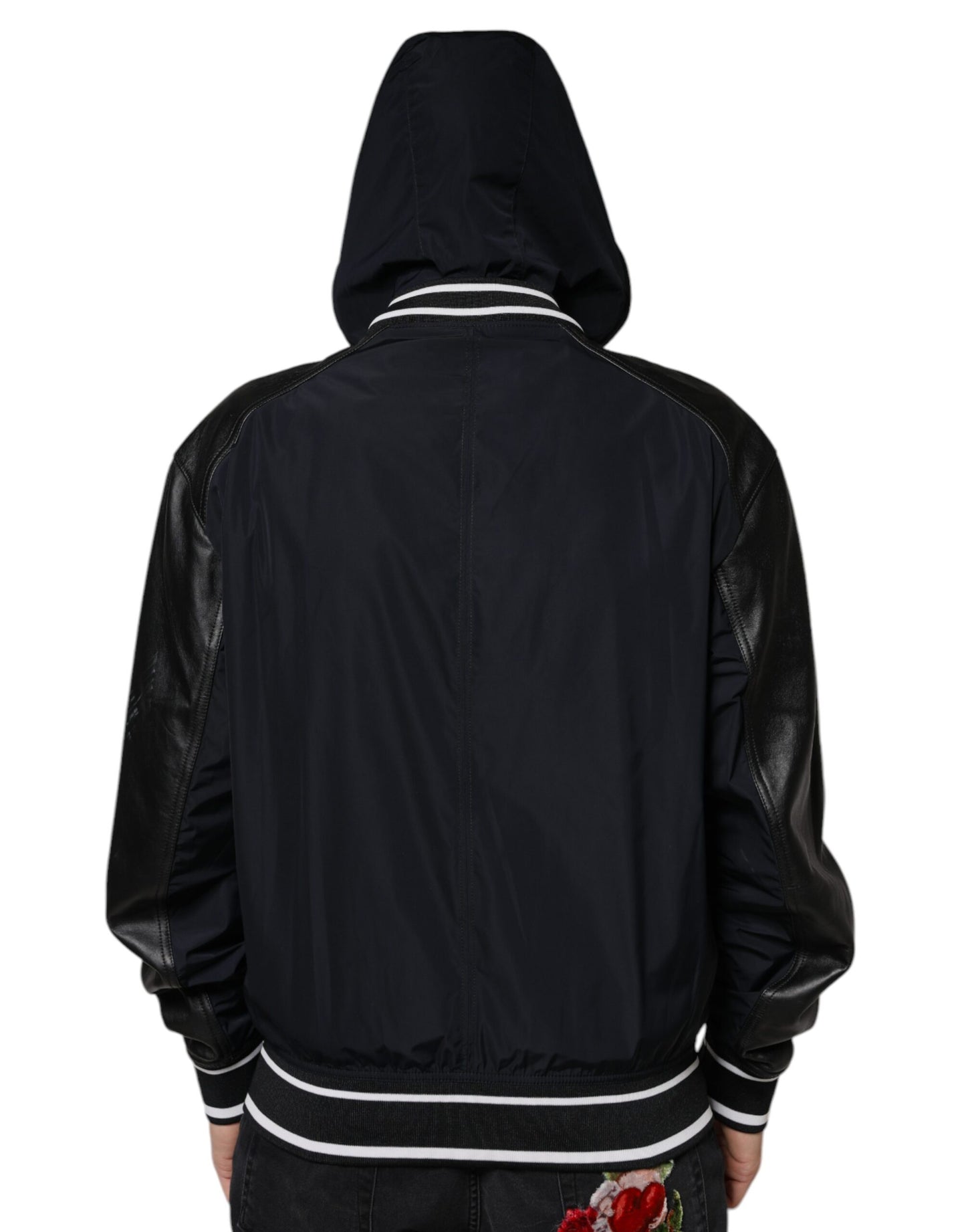 Dolce & Gabbana Svart Huva Full Dragkedja Herr Bomberjacka