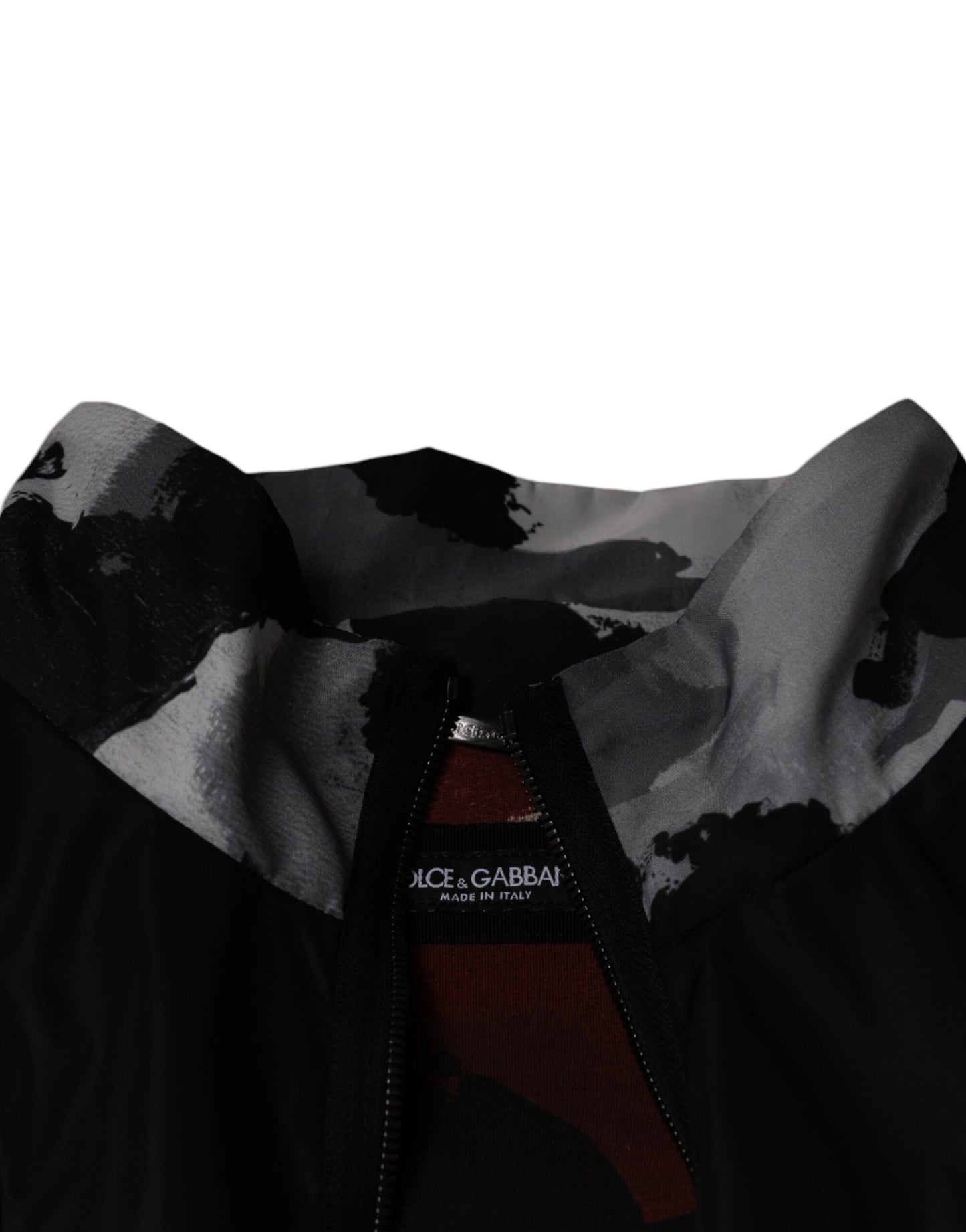Dolce & Gabbana Svart Nylon Full Dragkedja Herr Bomberjacka