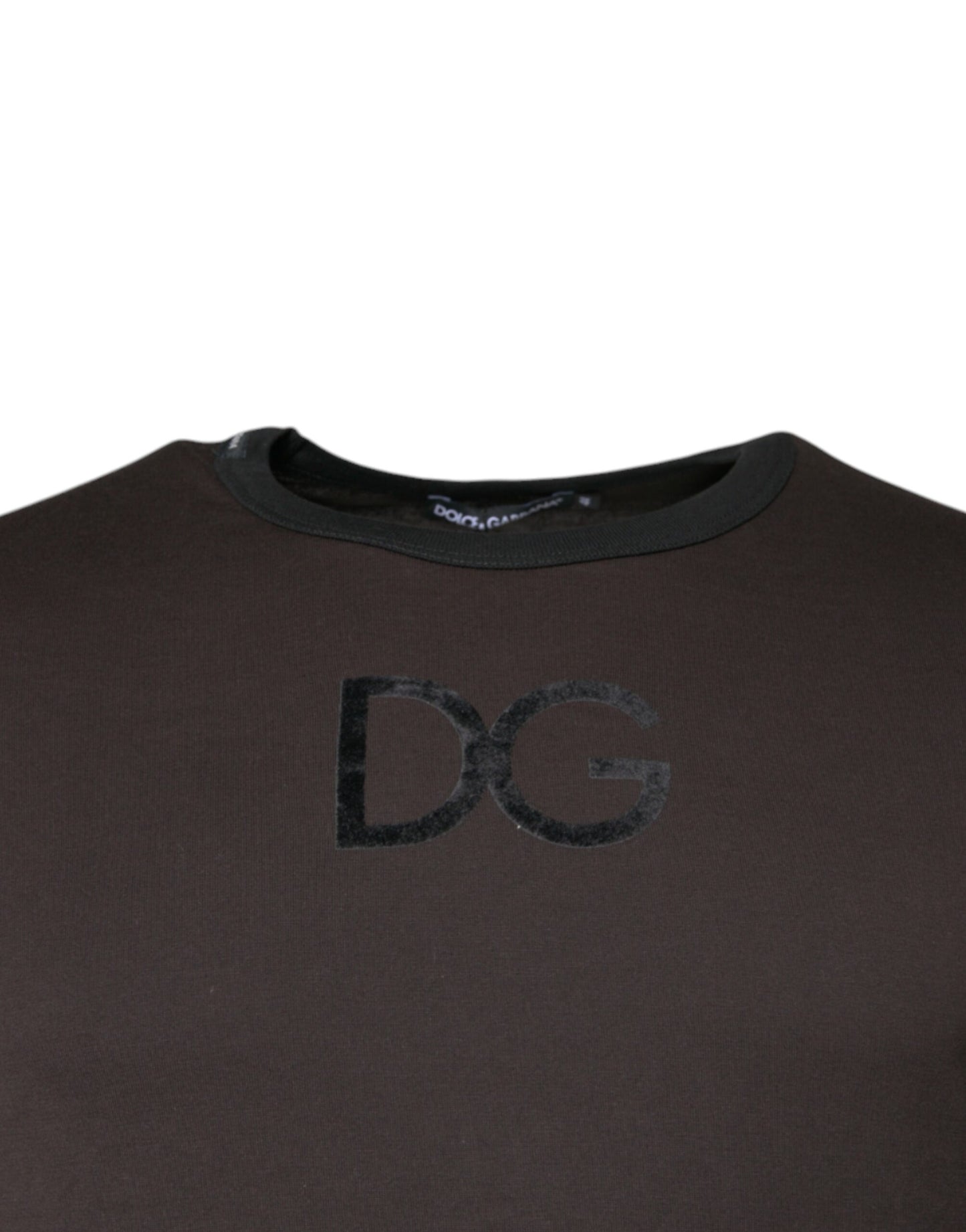 Dolce & Gabbana Brun Logotyp Bomull Rund Halsad Tröja