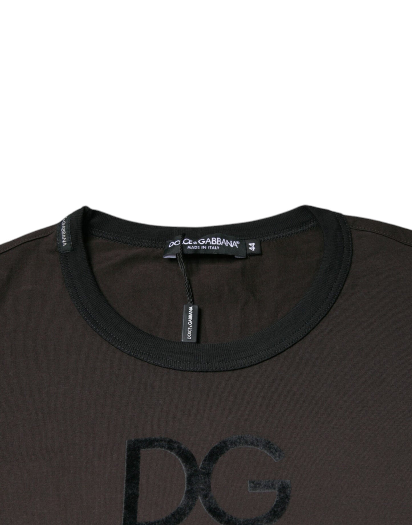 Dolce & Gabbana Brun Logotyp Bomull Rund Halsad Tröja