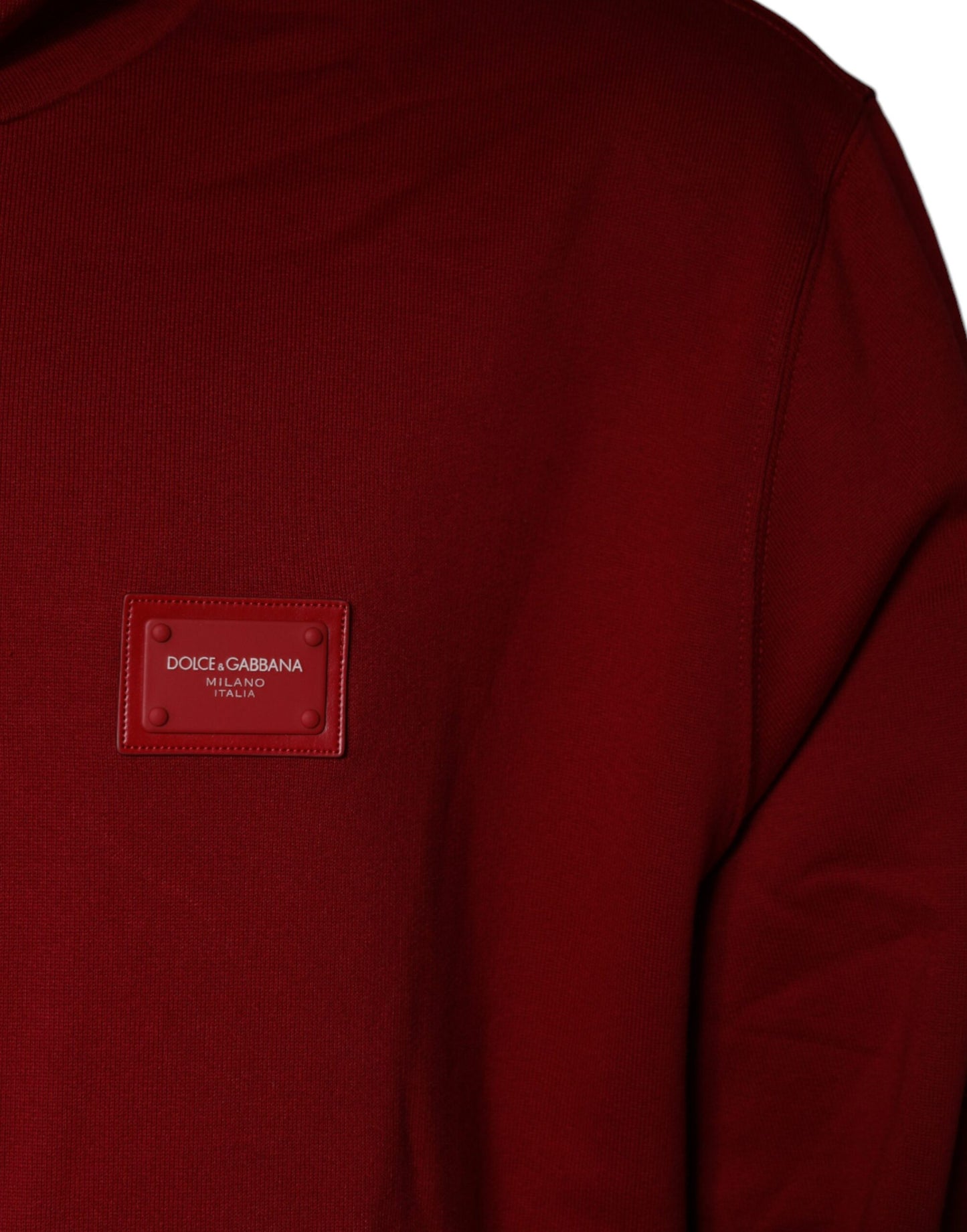 Dolce & Gabbana Röd Logotypplackad Huvtröja
