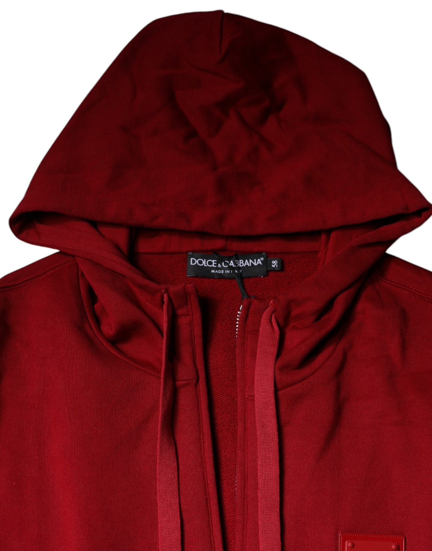 Dolce & Gabbana Röd Logotypplackad Huvtröja