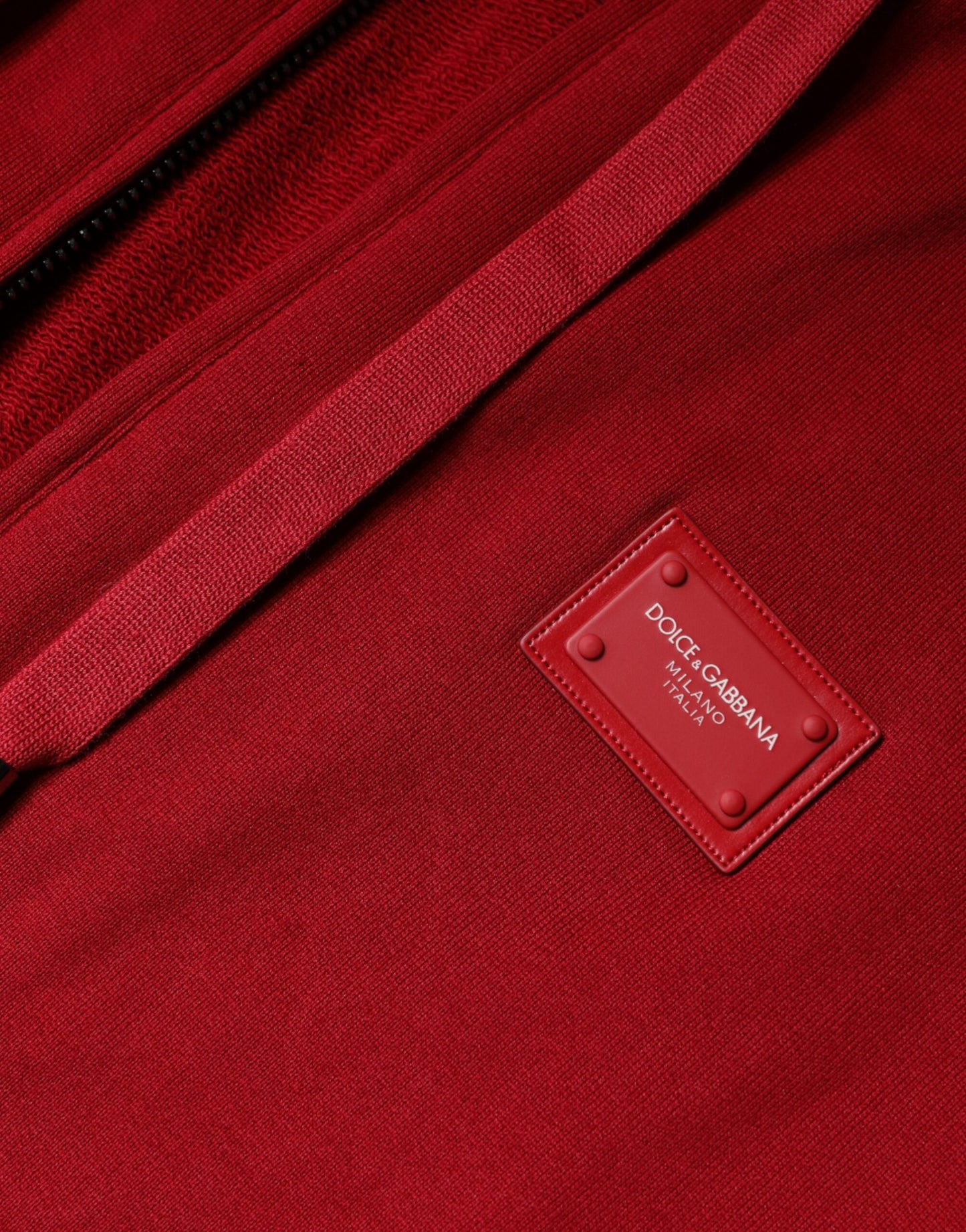 Dolce & Gabbana Röd Logotypplackad Huvtröja