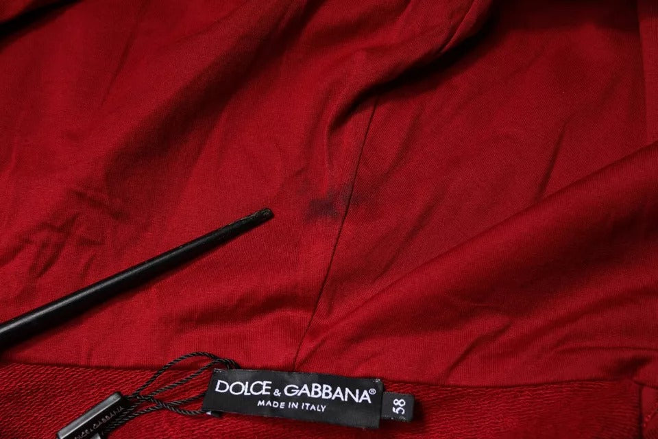 Dolce & Gabbana Röd Logotypplackad Huvtröja