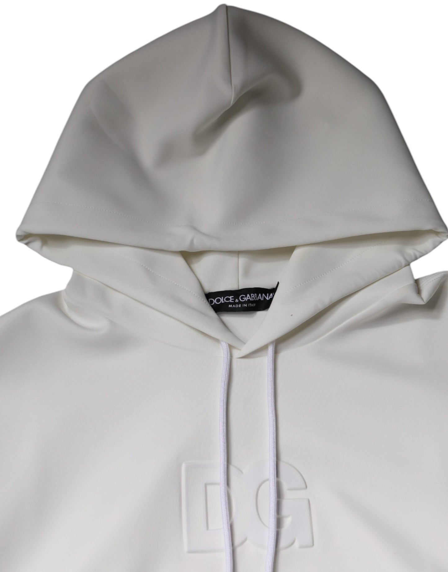 Dolce & Gabbana Vit DG Logo Hoodie Herrtröja