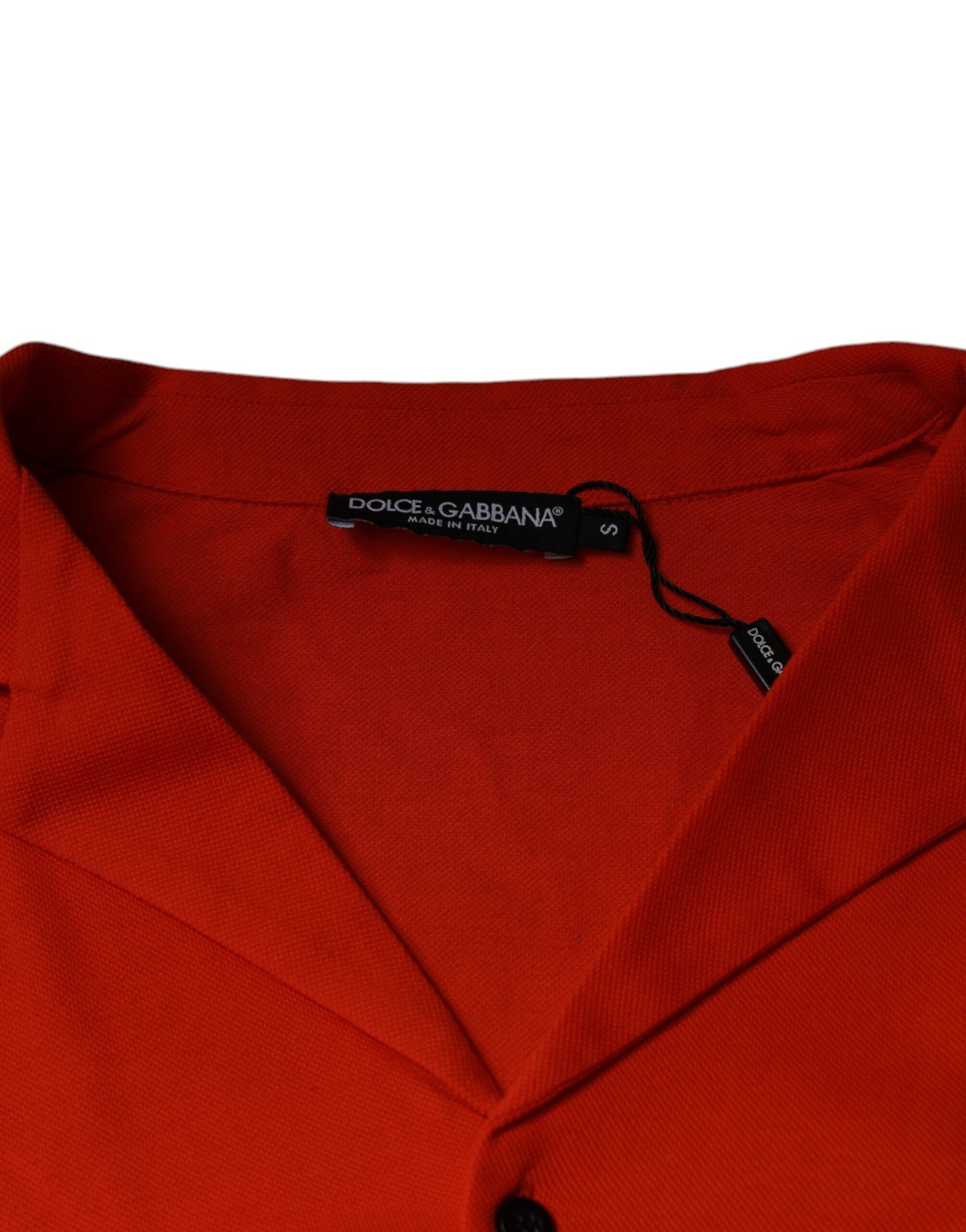 Dolce & Gabbana Orange bomullspoloskjorta med knappar