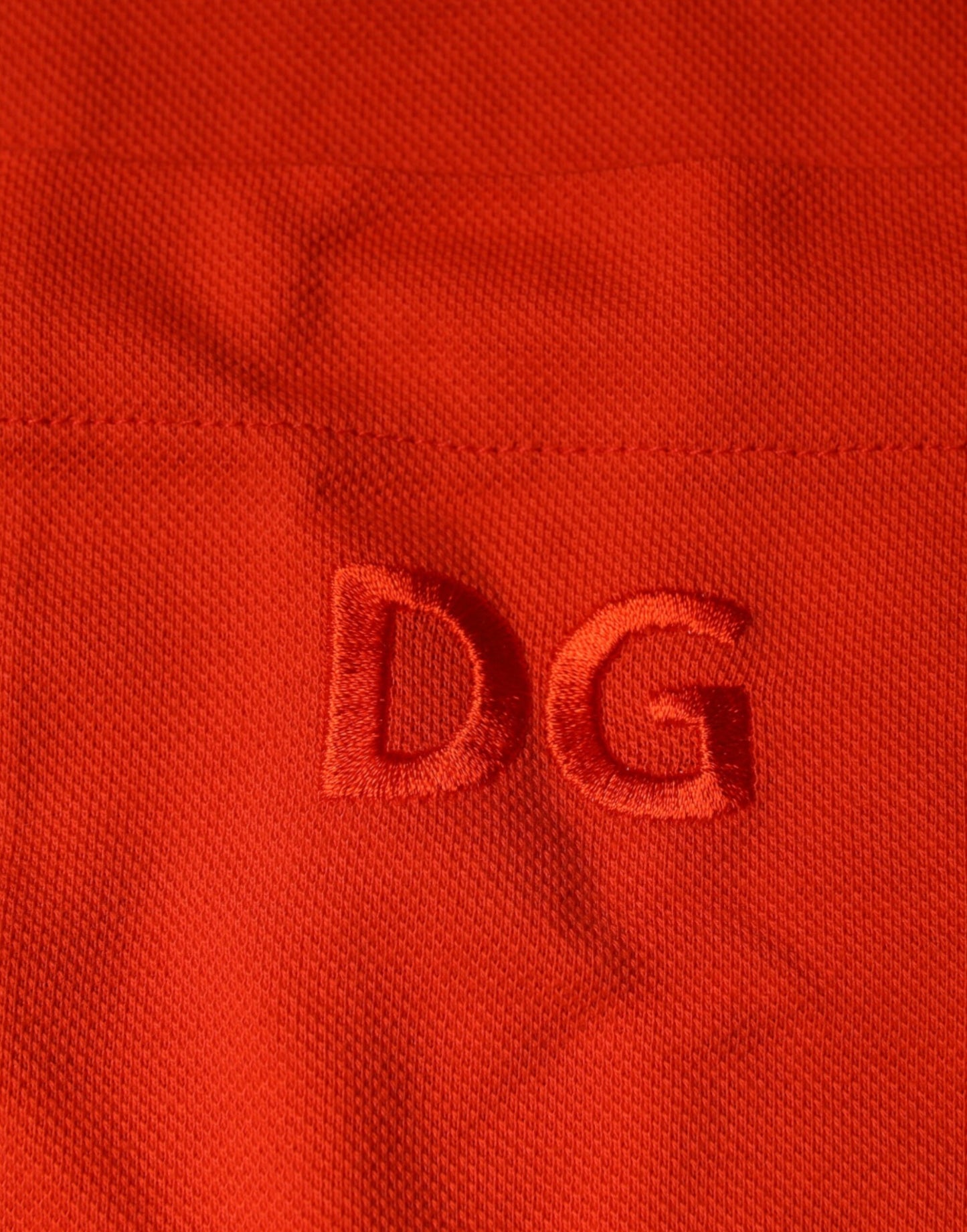Dolce & Gabbana Orange bomullspoloskjorta med knappar