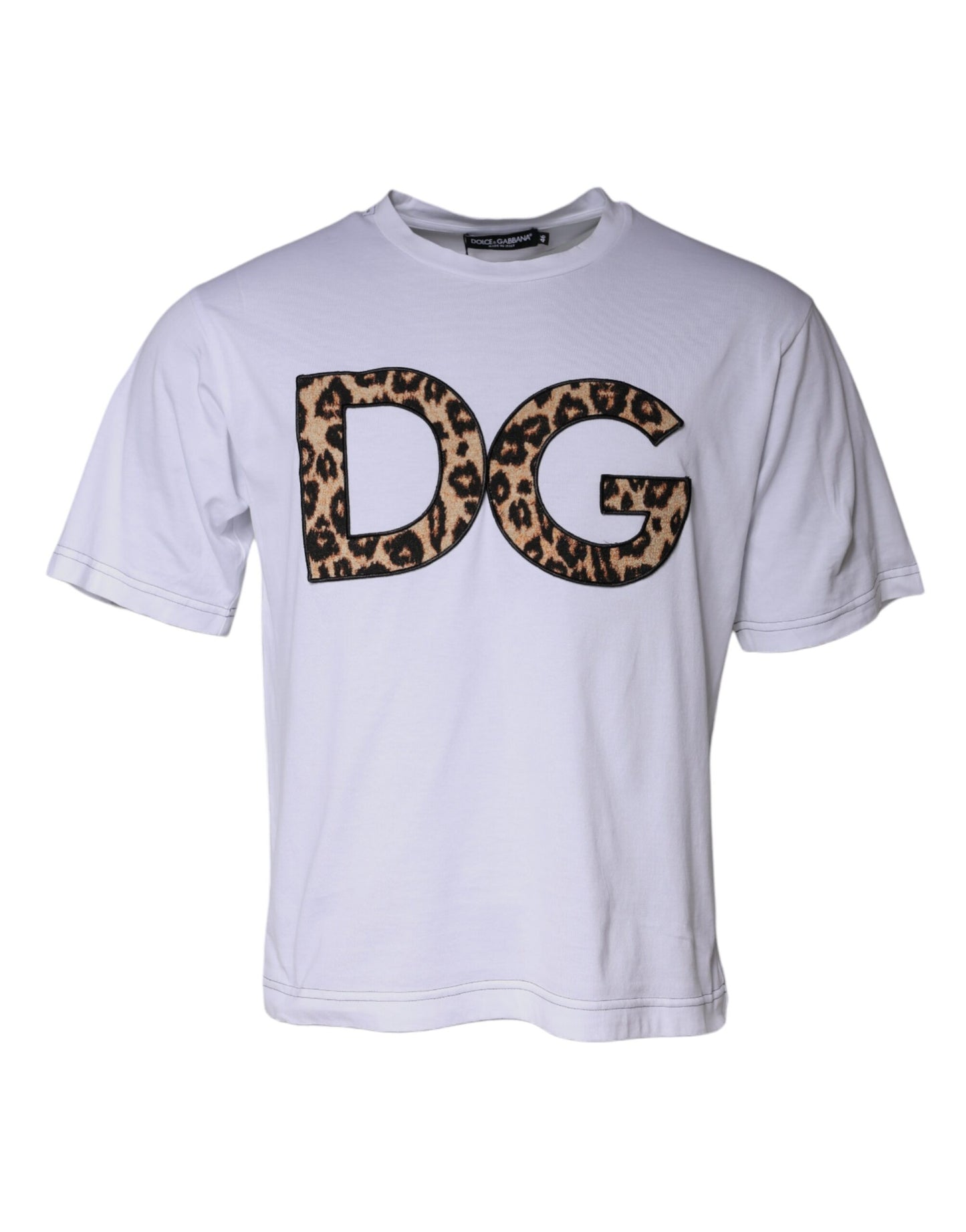 Dolce & Gabbana Vit DG-logotyp T-shirt i bomull med korta ärmar