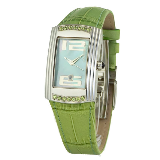 Chronotech Green Leather Dress Watch