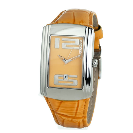 Chronotech Orange Leather Dress Watch