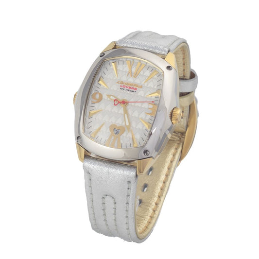 Chronotech Silver Leather Dress Watch