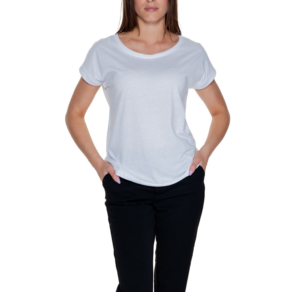 Vit bomulls-T-shirt