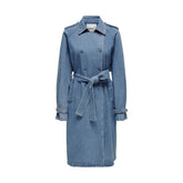 Only Blue Cotton Trench Coat