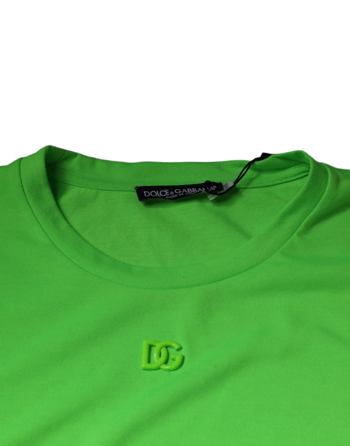 Dolce & Gabbana Grön Logotyp Rund Halsad Kortärmad T-shirt