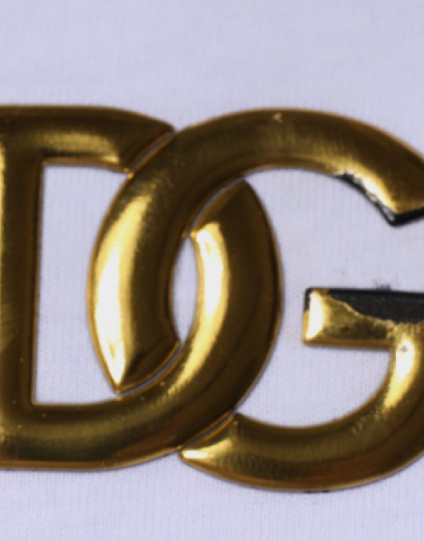 Dolce & Gabbana Vit Logotyp Bomull V-ringad Kortärmad T-shirt