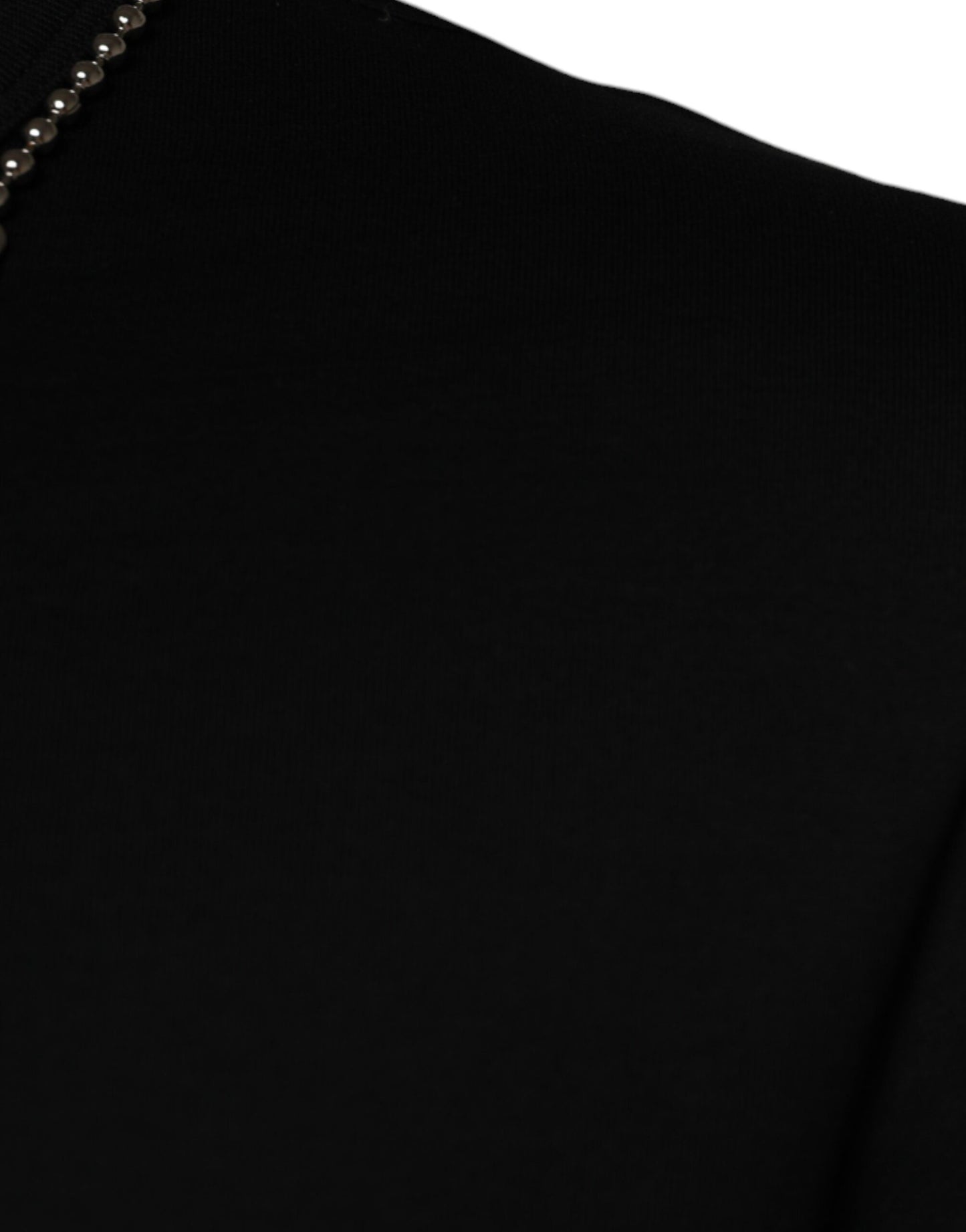 Dolce & Gabbana svart bomullshalsbands-t-shirt med utsmyckning