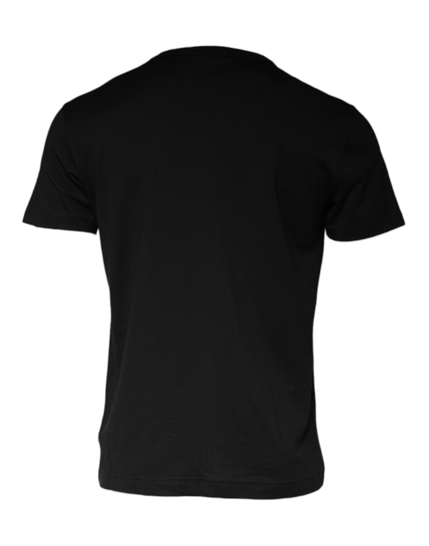 Dolce & Gabbana svart bomullshalsbands-t-shirt med utsmyckning