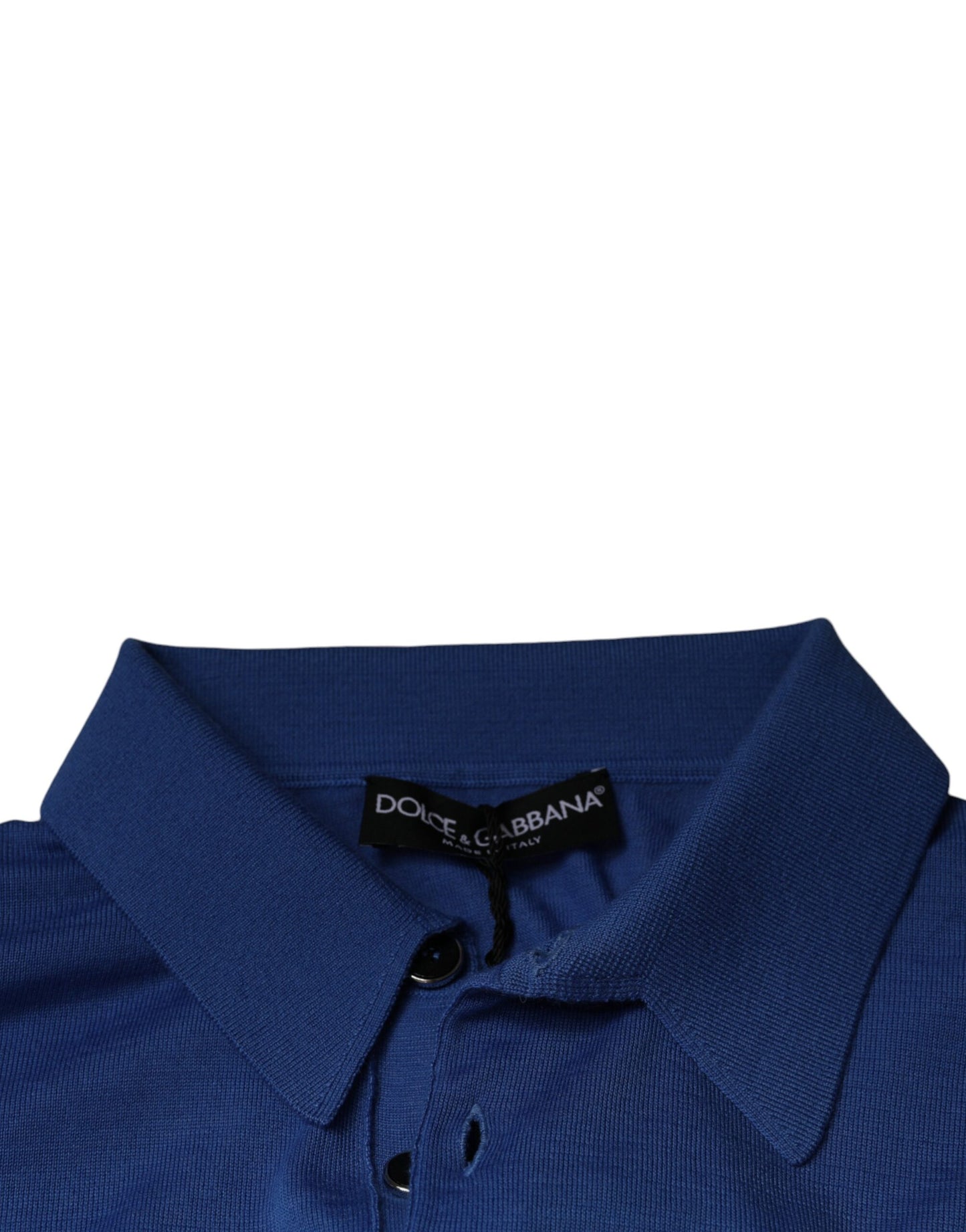 Dolce & Gabbana Blå Kashmir Kortärmad Herrpolo T-shirt