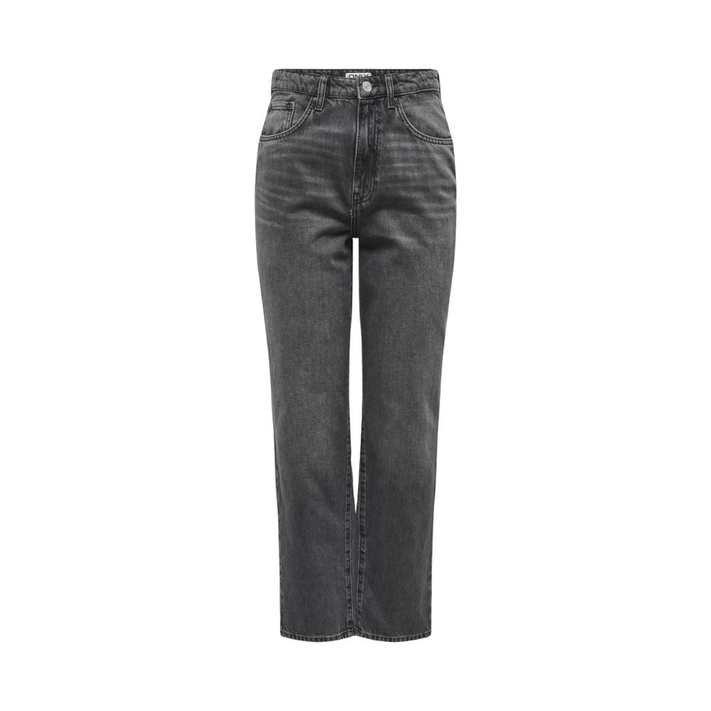 Grå bomullsmomjeans