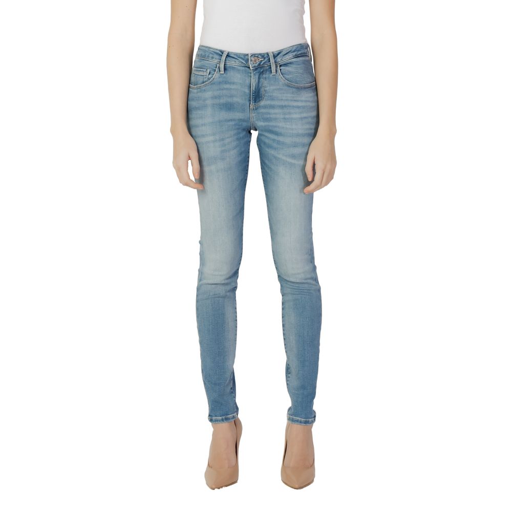 Blå bomulls skinny jeans