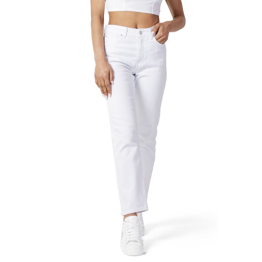 Vita bomullsmomjeans