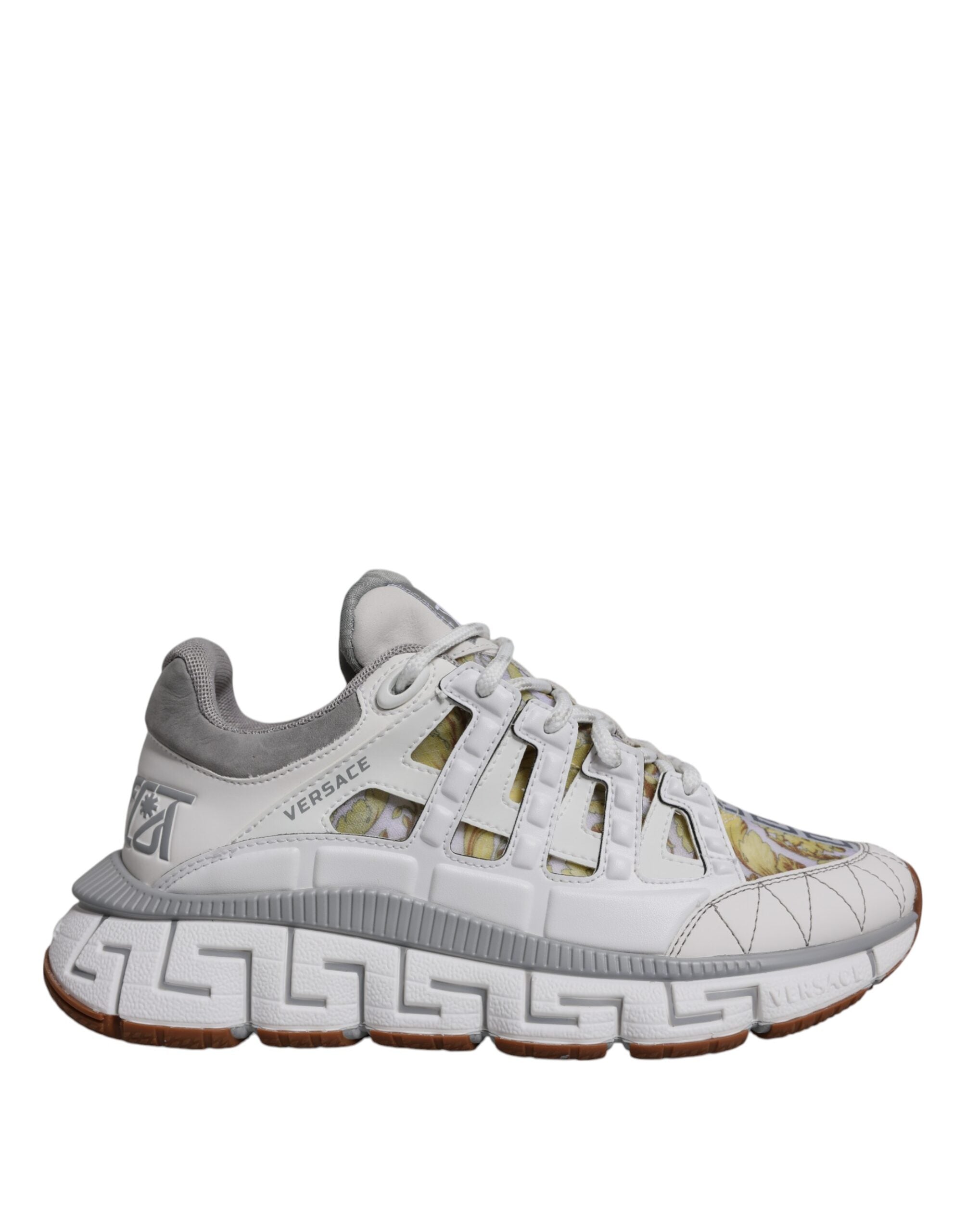 Hvite Trigreca Barocco-trykk Lave Sneakers Sko