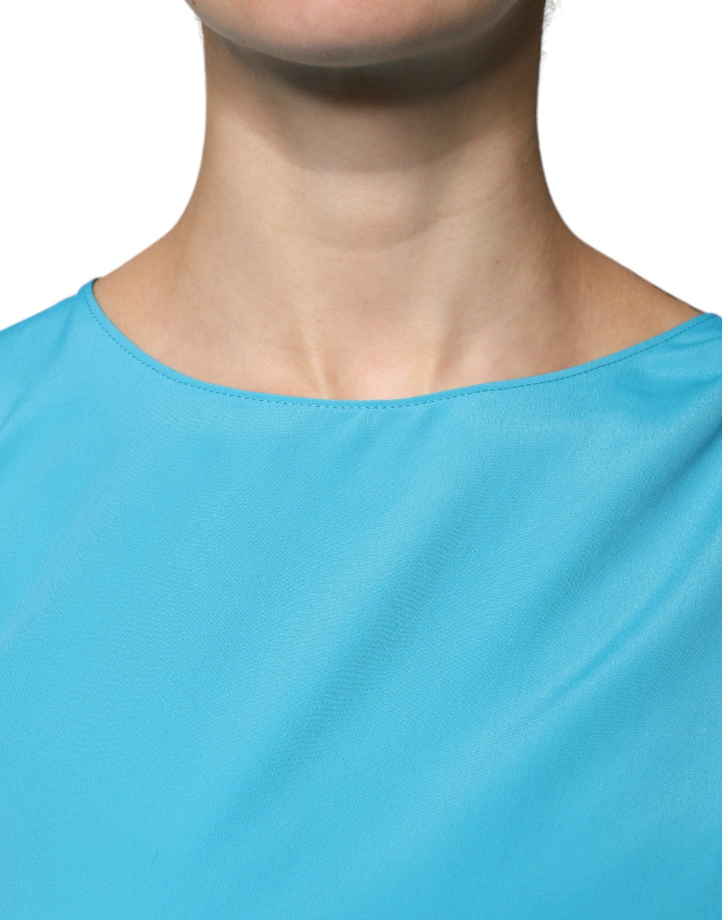 Boutique Moschino Blå Rund Hals Langermet Bluse Topp