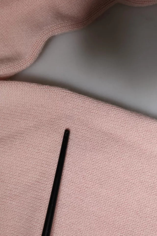 Dolce & Gabbana Rosa Kashmirkrage Stickad Långärmad Topp