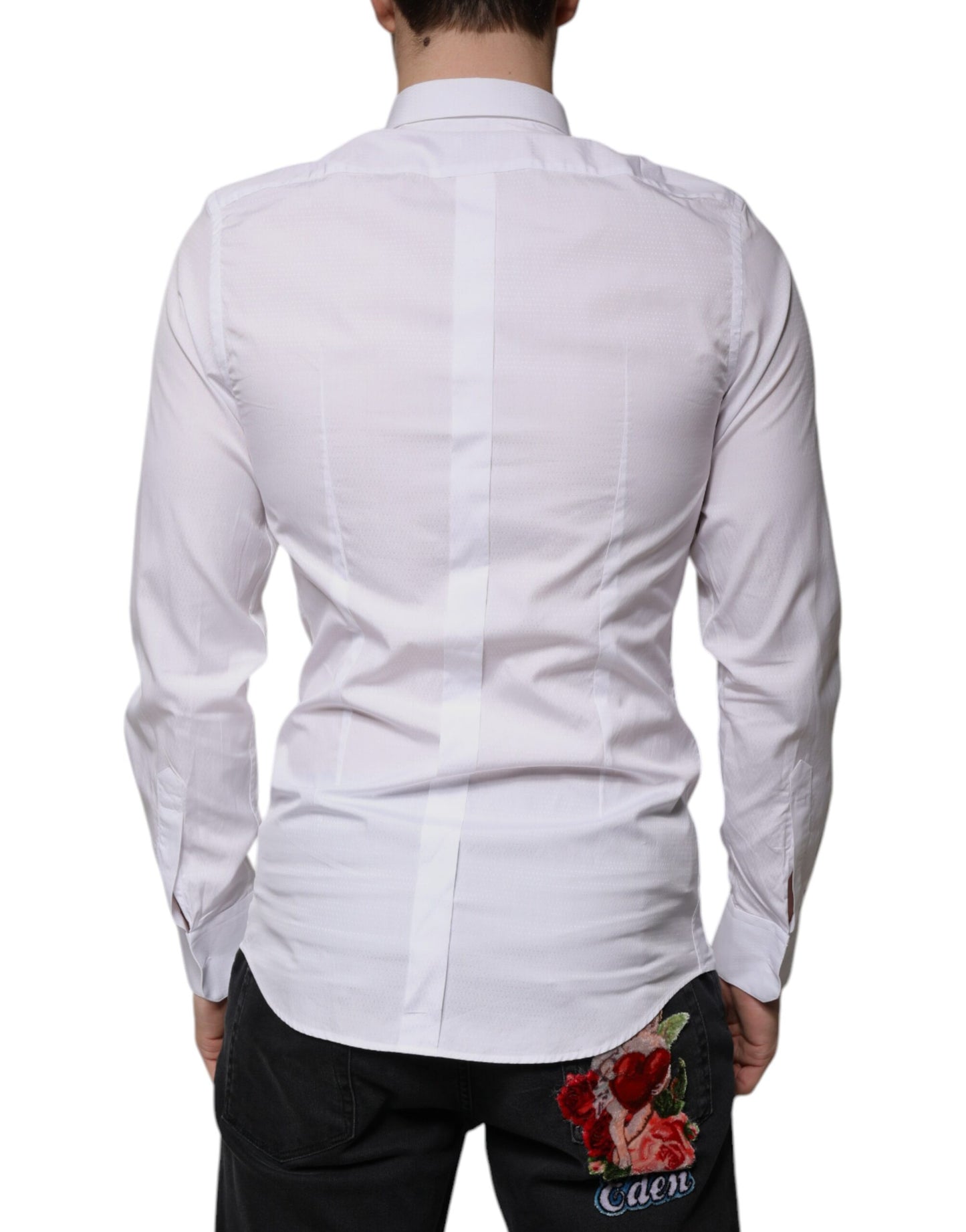 Dolce & Gabbana hvit bomull formell herre GYLL skjorte