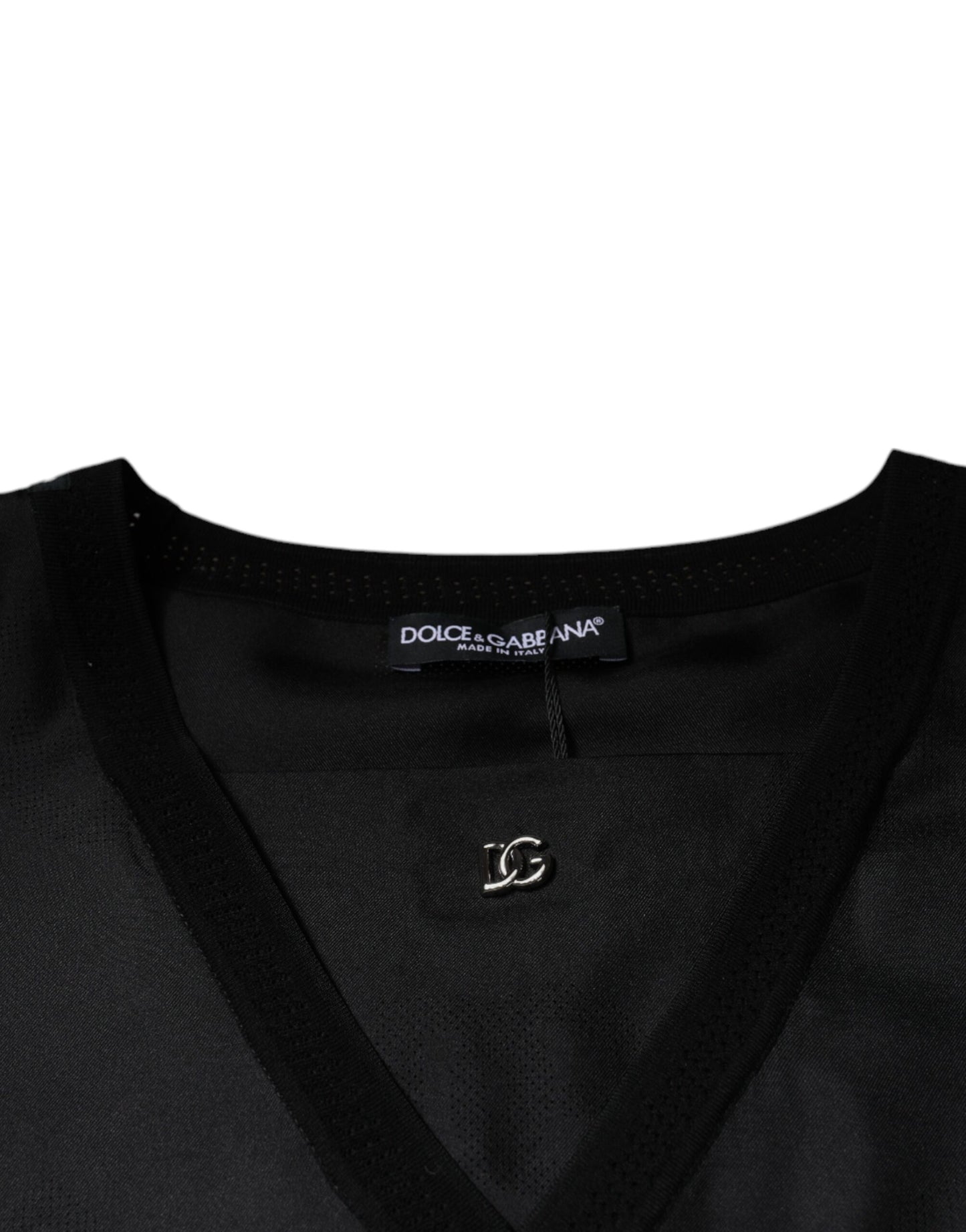 Dolce & Gabbana Svart bomulls-t-shirt med fyrkantig halsringning och kortärmad design