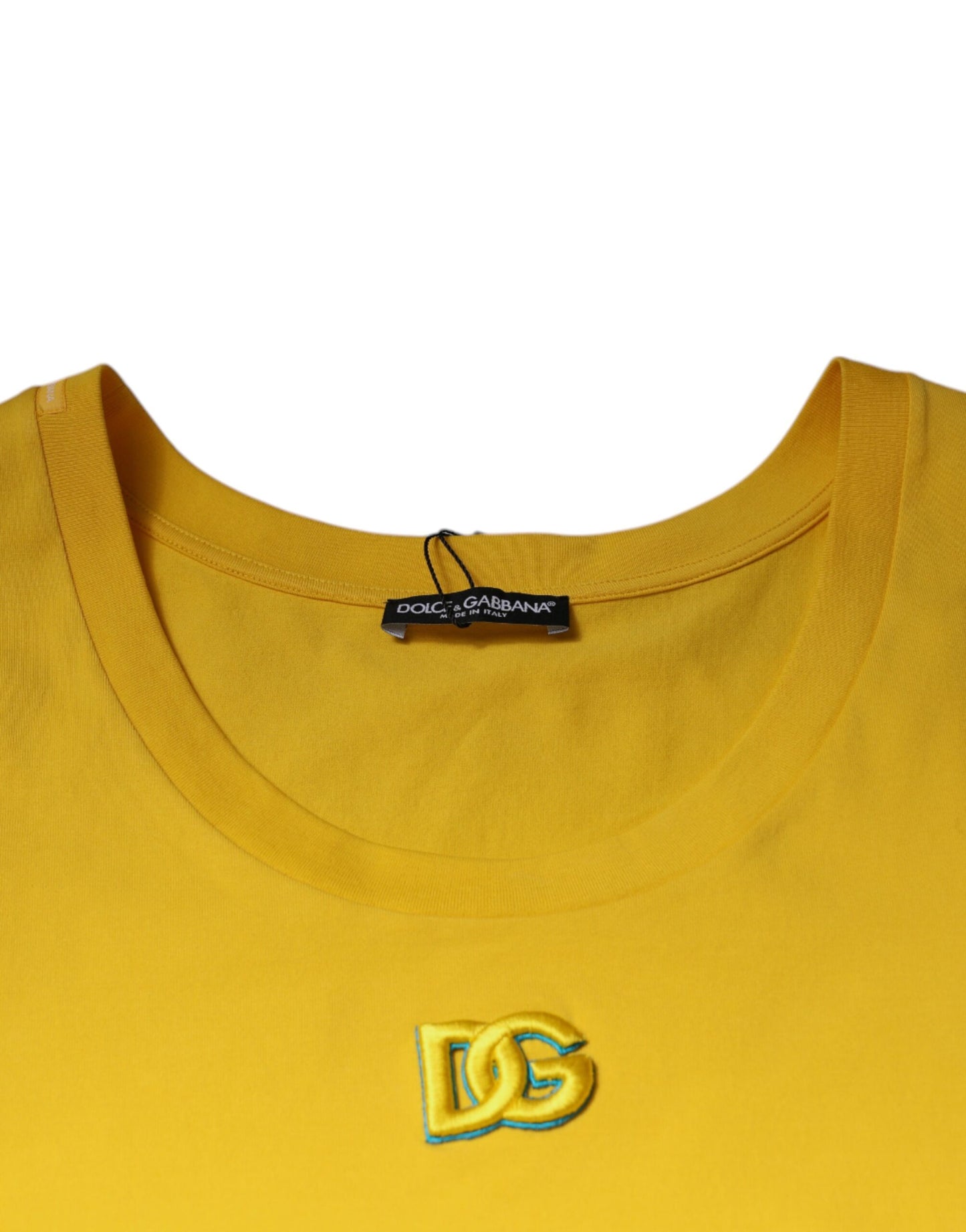 Dolce & Gabbana Gul Bomulls Rundhalsad Ärmlös T-shirt