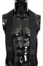 Dolce & Gabbana Mörkblå Prickig Sidenhalsduk