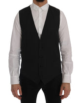 Dolce & Gabbana Gray Wool Stretch Vest