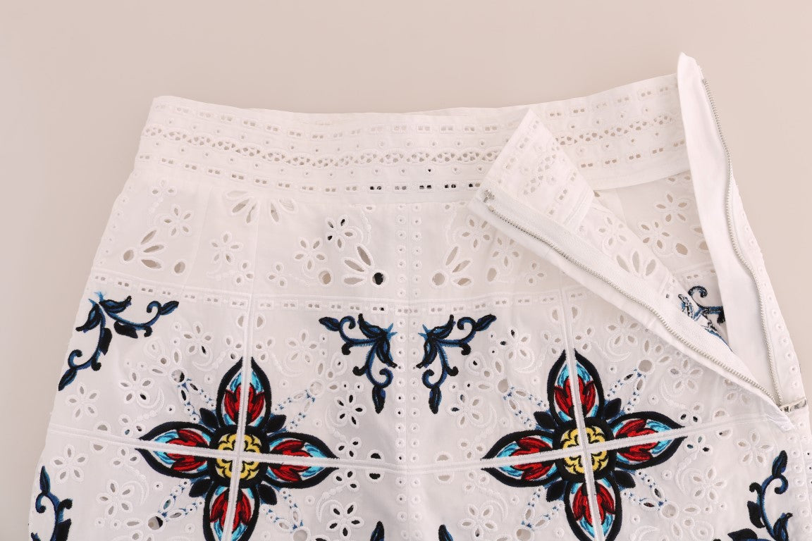 Dolce & Gabbana Mulicolor Majolica Cutout Capri-byxor
