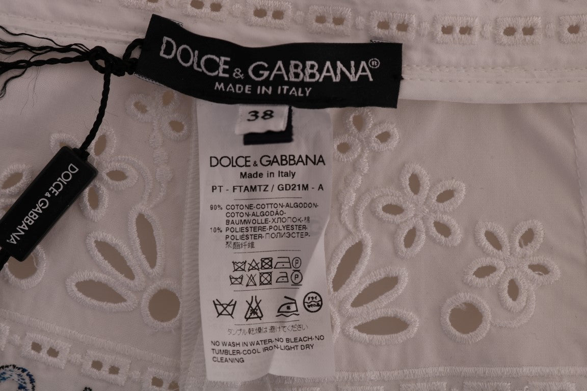 Dolce & Gabbana Mulicolor Majolica Cutout Capri-byxor