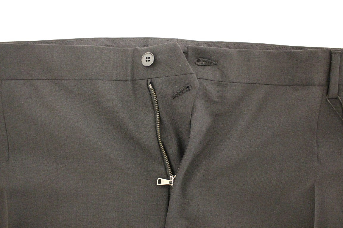 Dolce & Gabbana svarte plisserte ullbukser i stretch