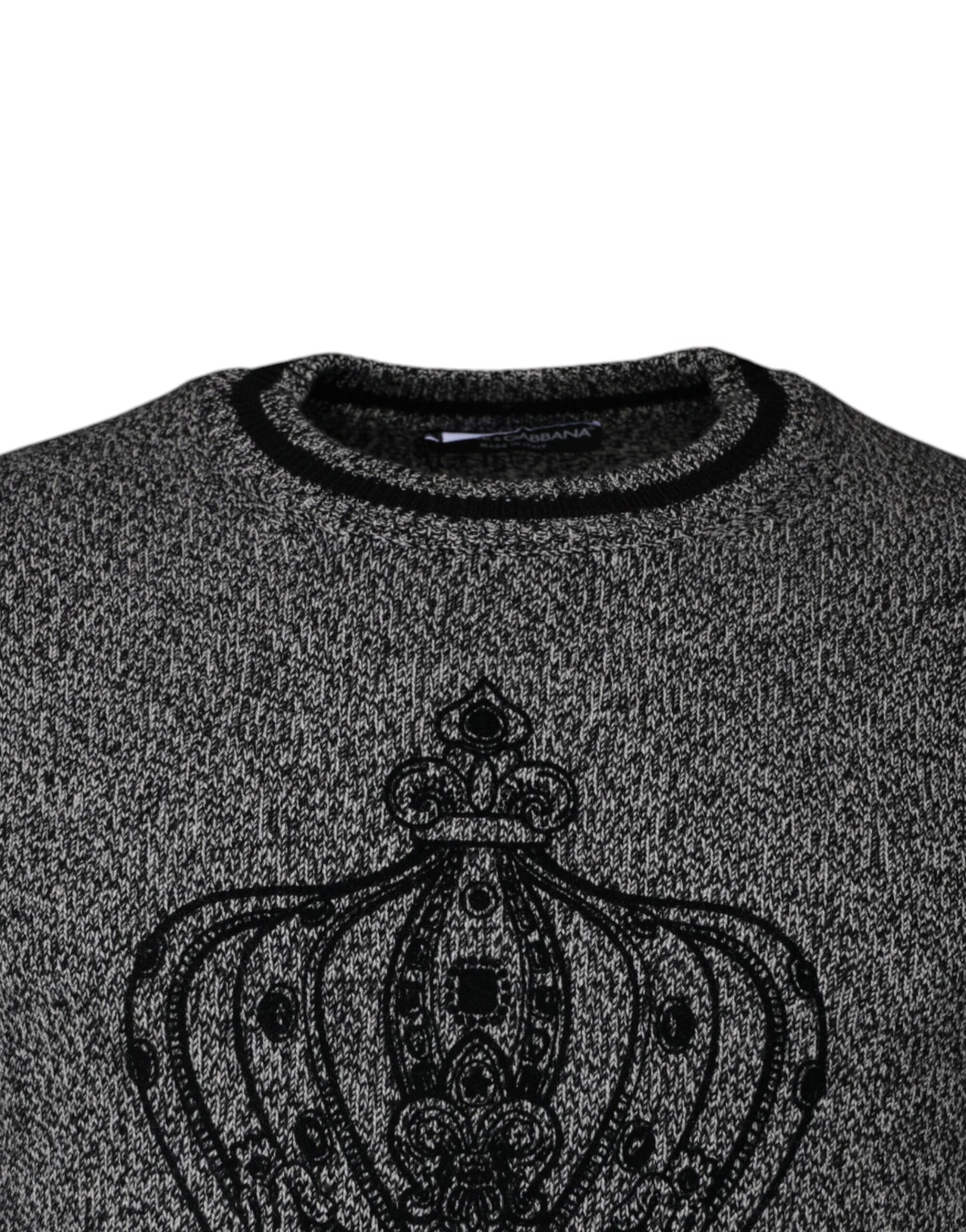 Dolce & Gabbana Grå Crown King Cashmere Pullover-tröja