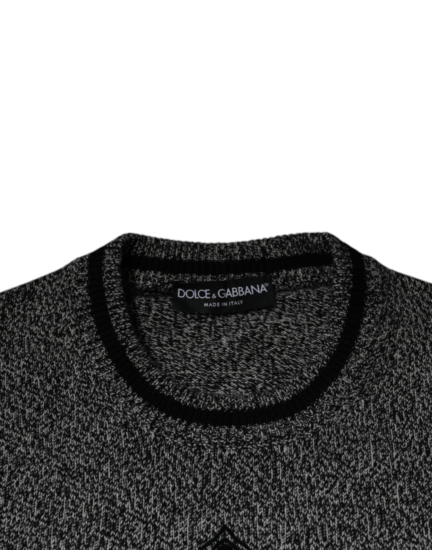 Dolce & Gabbana Grå Crown King Cashmere Pullover-tröja