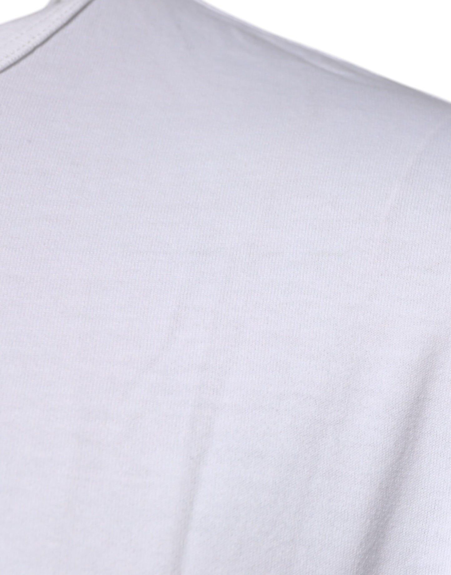 Dolce & Gabbana Vit t-shirt med präglad bomullsringning och logotyp