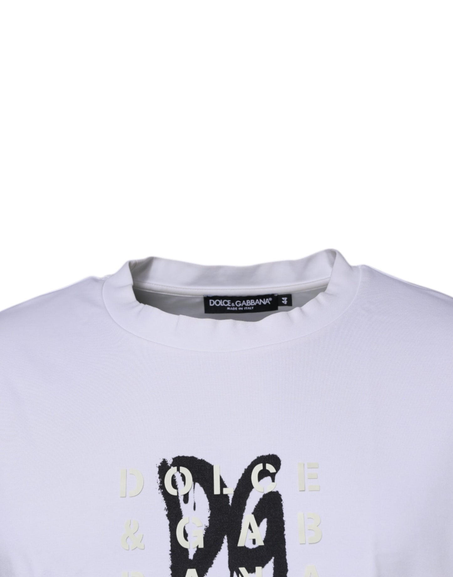 Dolce & Gabbana Vit DG Logo Rundringad Kortärmad T-shirt