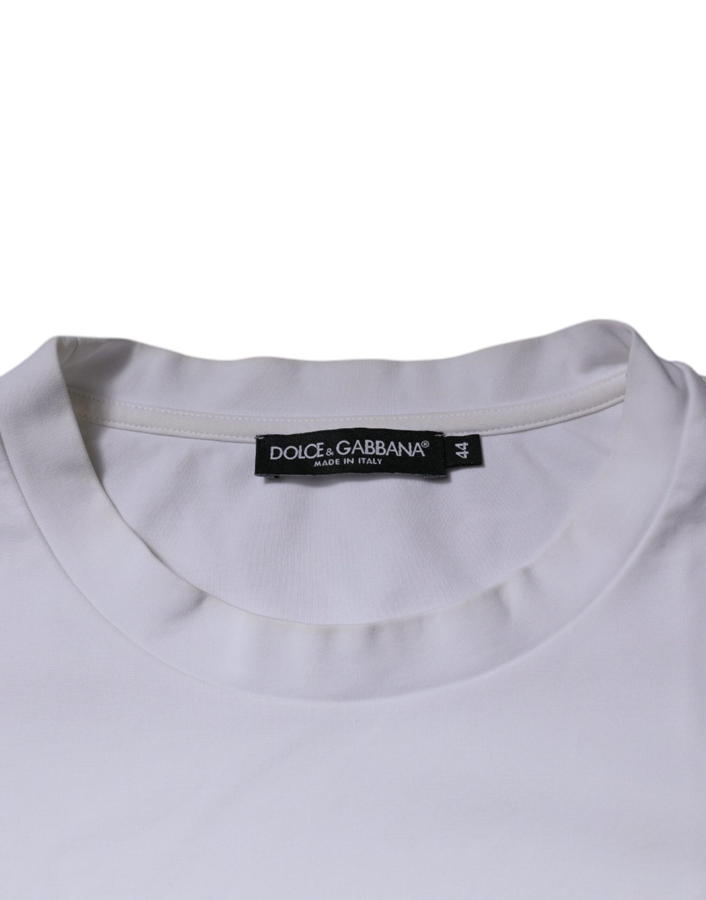 Dolce & Gabbana Vit DG Logo Rundringad Kortärmad T-shirt