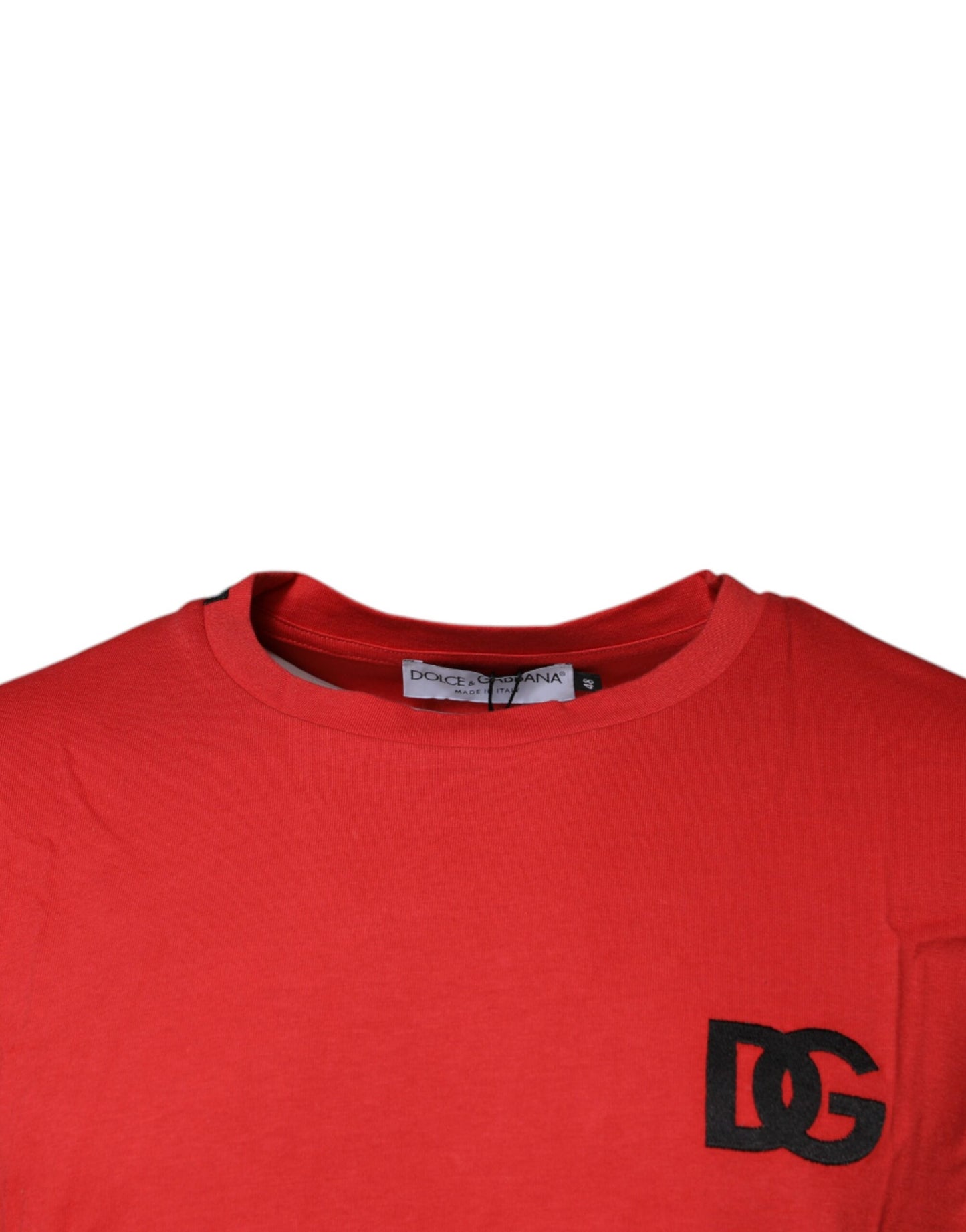 Dolce & Gabbana Rød DG Logo Bomulls-T-skjorte med rund hals