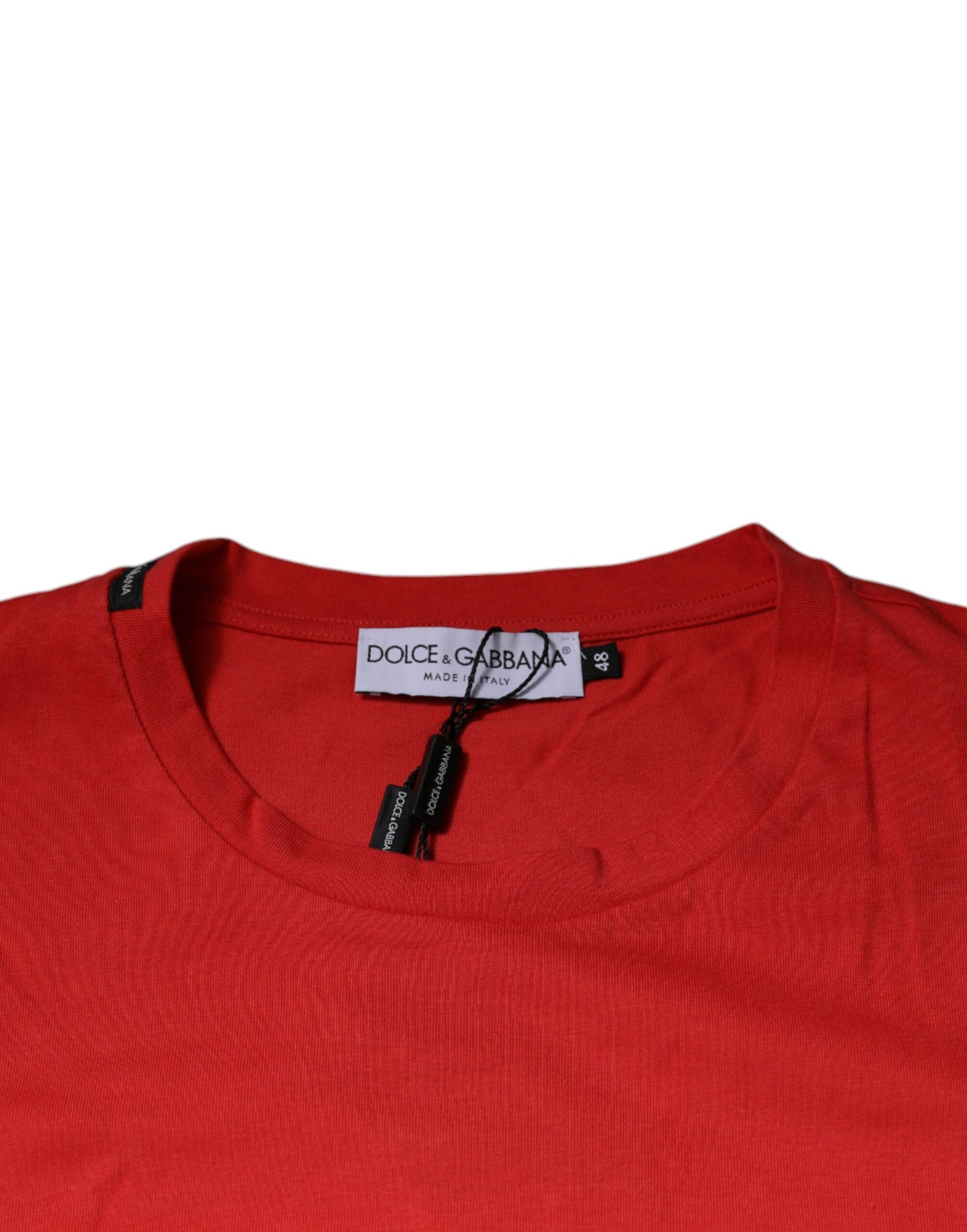 Dolce & Gabbana Rød DG Logo Bomulls-T-skjorte med rund hals