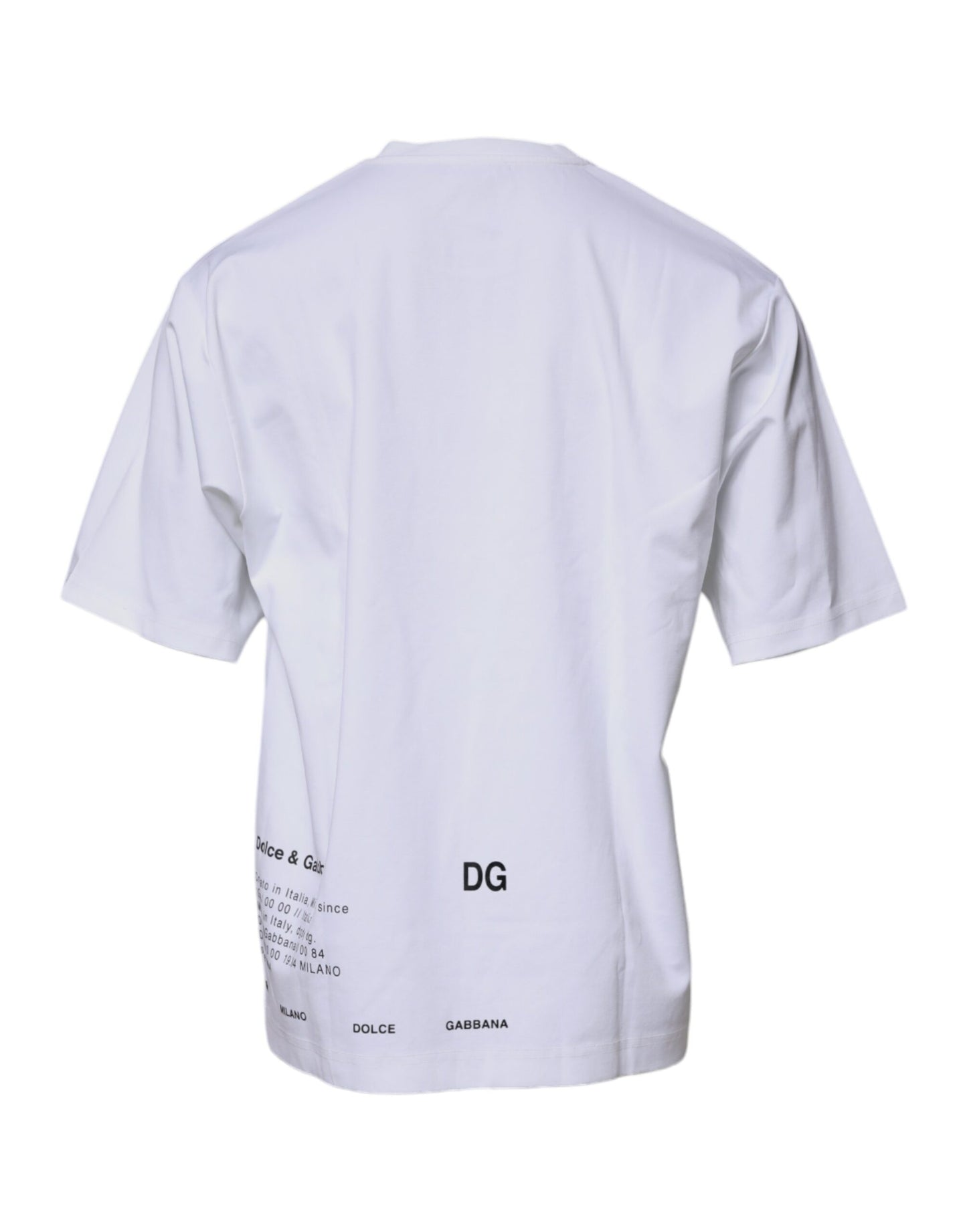 Dolce & Gabbana Hvit DG Logo Bomulls-T-skjorte med rund hals