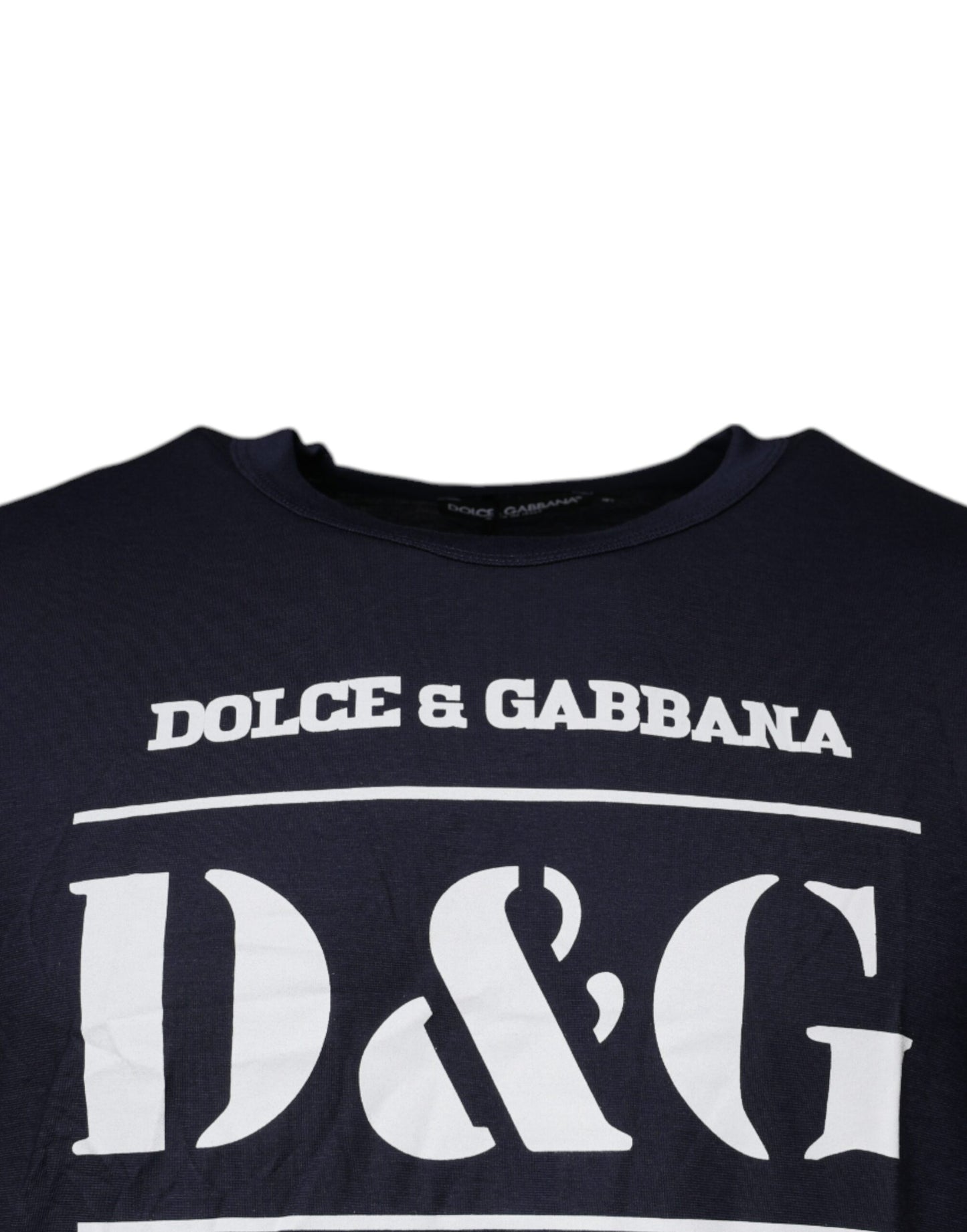 Dolce & Gabbana Blå D&G King Of Love Bomulls-T-skjorte med rund hals