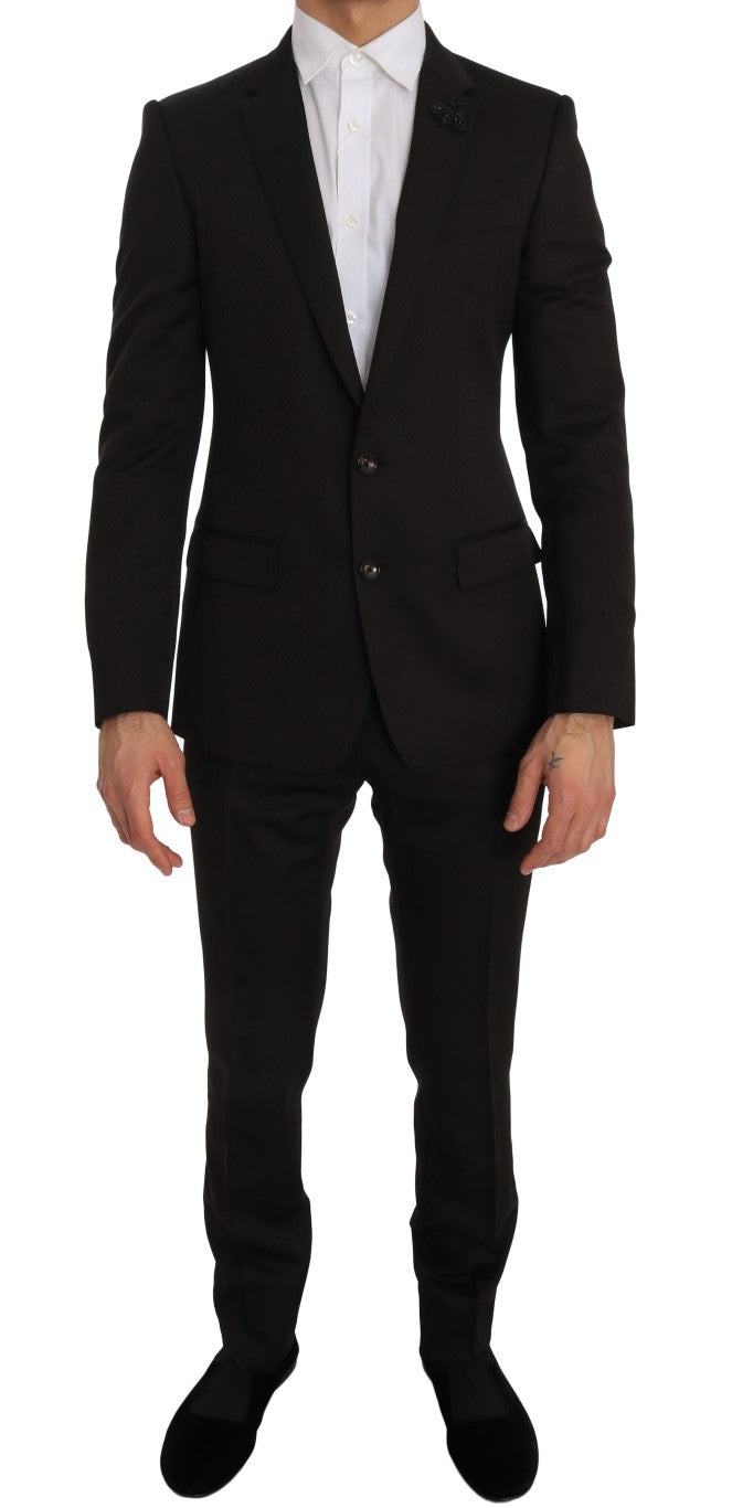 Brun ull krystallbie slim fit MARTINI